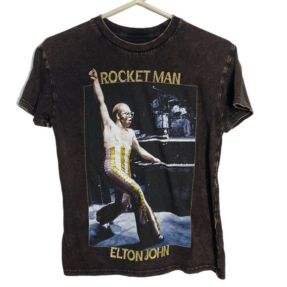 ELTON JOHN Rocket Man Mineral Washed Tee Shirt - Picture 1 of 5